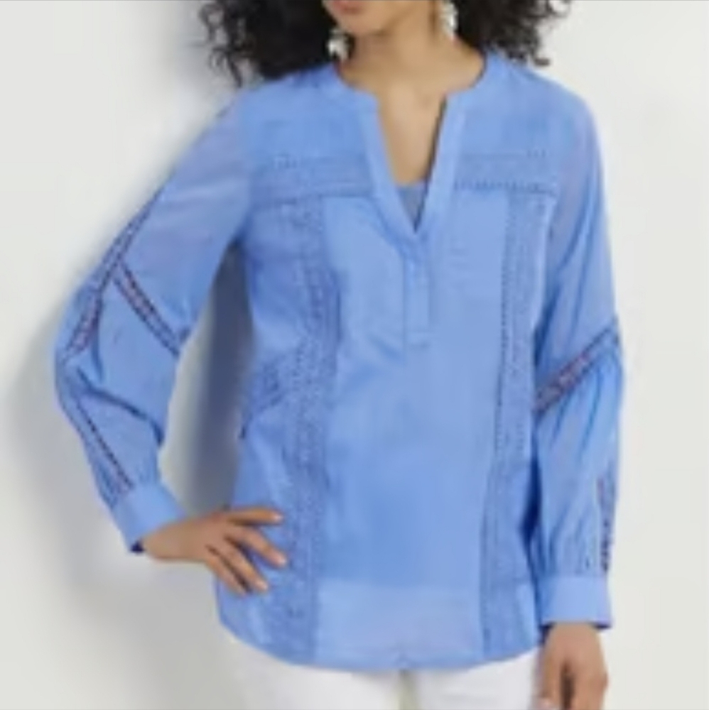 NWOT Soft Sourroundings Powder Blue Women's size Large Blouse
